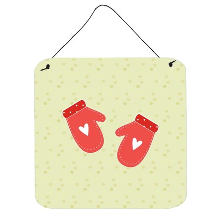 Carolines Treasures Oven Mitts on Green Wall or Door Hanging Prints BB7297DS66